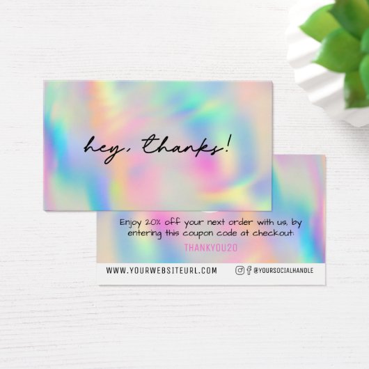 Rainbow 感謝してい Add Logo Discount Card Insert (デスク)