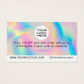 Rainbow 感謝してい Add Logo Discount Card Insert (裏面)
