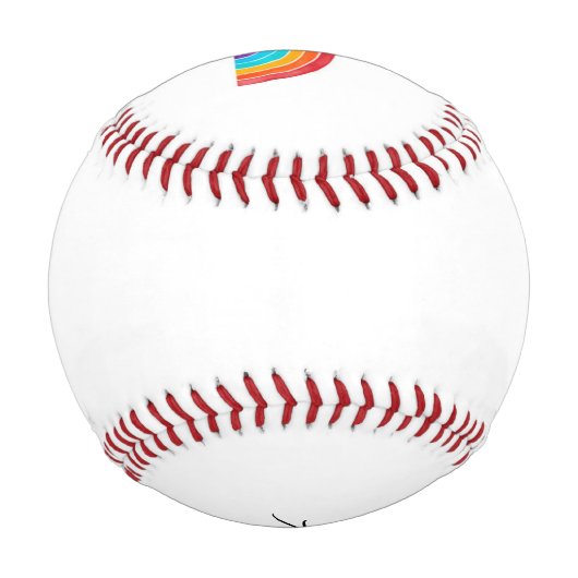 Rainbow – 独自のロゴ/デザインを追加 野球ボール (裏面)