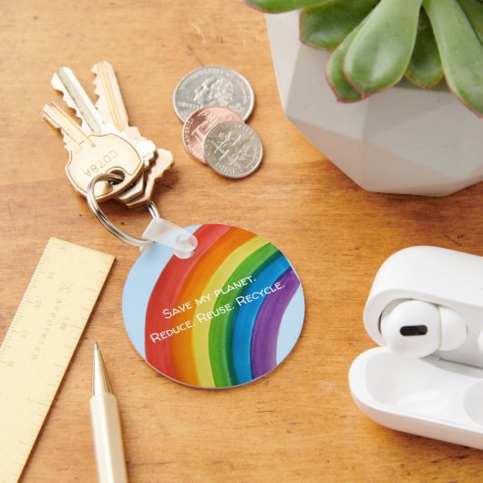 RAINBOW 私の惑星を救って (カスタマイズ可能) キーホルダー (デスク)