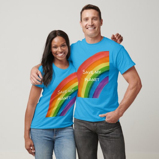 RAINBOW 私の惑星を救って (カスタマイズ可能) Tシャツ (ユニセックス)