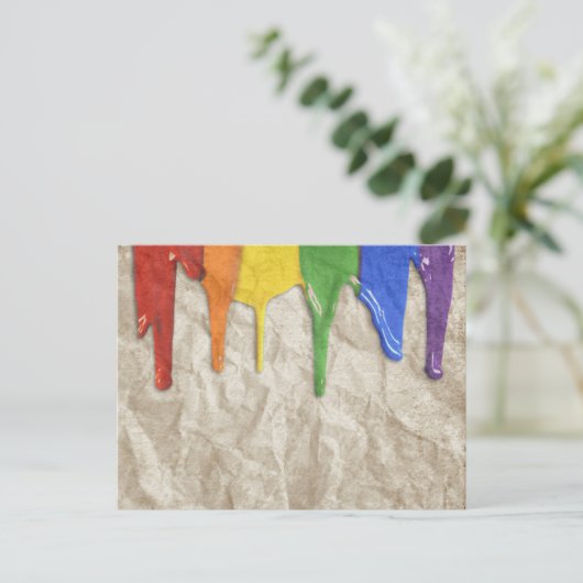 RAINBOW 絵を描 DRIPINGS --.png ポストカード (スタンド正面)