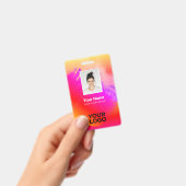 Rainbow 絵を描 Employee Photo、バーコード、名前 バッジ (手持ち)