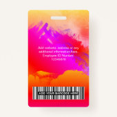 Rainbow 絵を描 Employee Photo、バーコード、名前 バッジ (裏面)