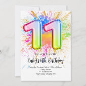 Rainbow 11th Birthday Invitation 招待状 (正面)