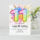 Rainbow 11th Birthday Invitation 招待状 (スタンド正面)