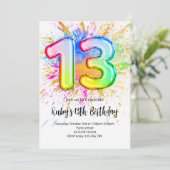 Rainbow 13th Birthday Invitation 招待状 (スタンド正面)