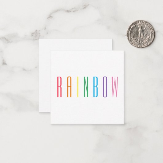 RAINBOW 2.5" スクエア フラットカード ノートカード (正面/裏面インサイチュ)