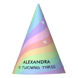 Rainbow 3rd Birthday Colorful Third パーティーハット