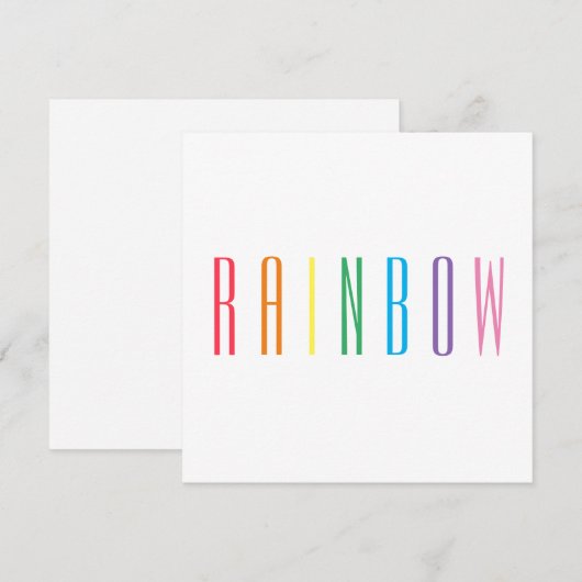 RAINBOW 5.25"スクエアフラットカード ノートカード (正面/裏面)