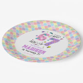 Rainbow 7th Birthday | I Was 6, Now 7 | Kids ペーパープレート (アングル)