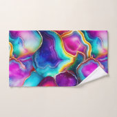 Rainbow Agate Colorful Abstract Geode Design バスタオルセット (ハンドタオル)