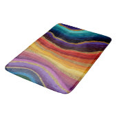 Rainbow Agate Geode Colorful Gold Banded Abstract バスマット (アングル)