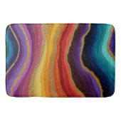 Rainbow Agate Geode Colorful Gold Banded Abstract バスマット (正面)
