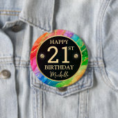 Rainbow Agate Gold Glitter Birthday Badge 缶バッジ (インサイチュ)
