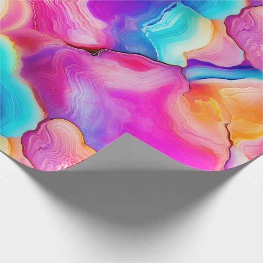 Rainbow Agate | Vibrant Abstract Stone Pattern ラッピングペーパー (角)