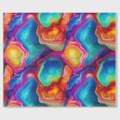 Rainbow Agate | Vibrant Abstract Stone Pattern ラッピングペーパー (フラット)