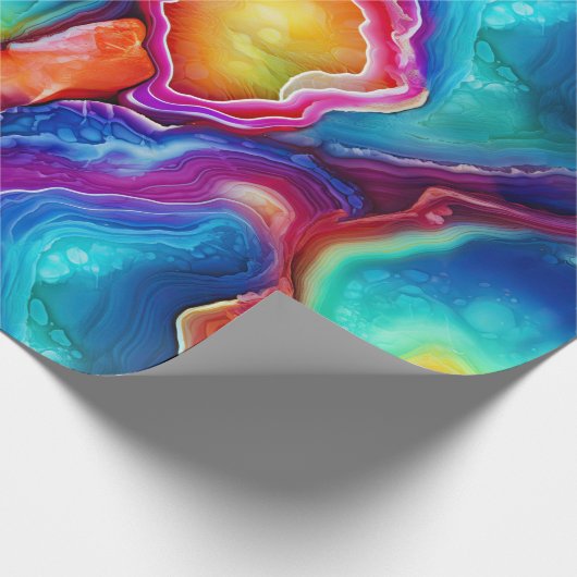 Rainbow Agate | Vibrant Abstract Stone Pattern ラッピングペーパー (角)