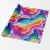 Rainbow Agate | Vibrant Abstract Stone Pattern ラッピングペーパー (アンロールド)