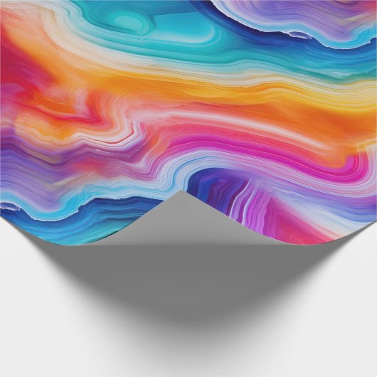 Rainbow Agate | Vibrant Abstract Stone Pattern ラッピングペーパー (角)