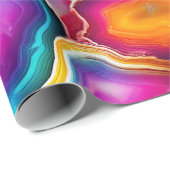 Rainbow Agate | Vibrant Abstract Stone Pattern ラッピングペーパー (ロールコーナー)