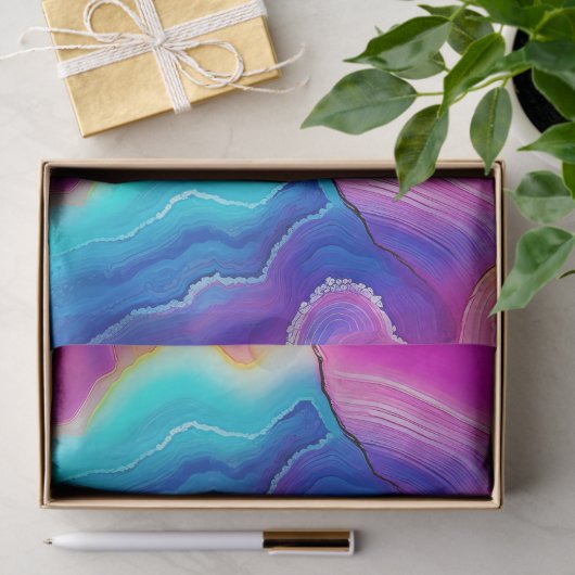 Rainbow Agate | Vibrant Abstract Stone Pattern 薄葉紙 (ギフト)