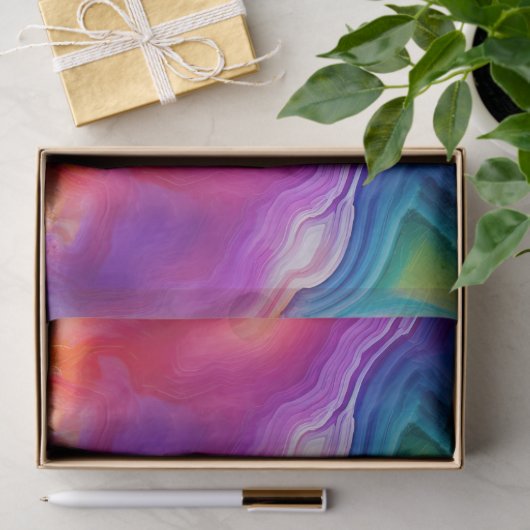 Rainbow Agate | Vibrant Abstract Stone Pattern 薄葉紙 (ギフト)