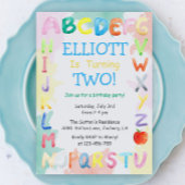 Rainbow Alphabet Birthday Invitation 案内状