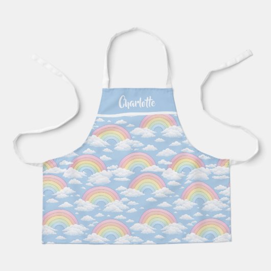Rainbow and Cloud Pattern エプロン (正面)