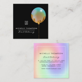 Rainbow and Gold Business Card スクエア名刺
