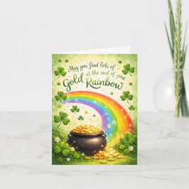Rainbow and Pot of Gold St. Patrick's Day Card カード