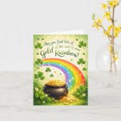 Rainbow and Pot of Gold St. Patrick's Day Card カード (黄色い花)