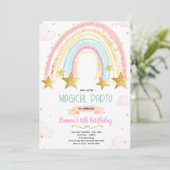 Rainbow and star birthday invite 招待状 (スタンド正面)