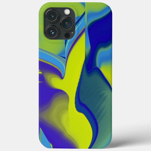 Rainbow Art 3D抽象芸術（黄色の紫の緑） Case-Mate iPhoneケース (裏面)