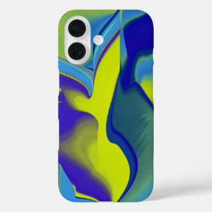 Rainbow Art 3D抽象芸術(黄色の紫の緑) iPhone 16ケース