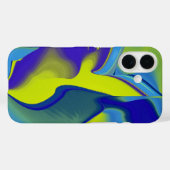 Rainbow Art 3D抽象芸術(黄色の紫の緑) Case-Mate iPhoneケース (裏面 (横))