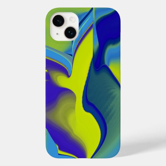 Rainbow Art 3D抽象芸術(黄色の紫の緑) Case-Mate iPhoneケース (裏面)