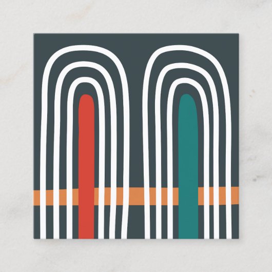 Rainbow art boho design スクエア名刺 (正面)