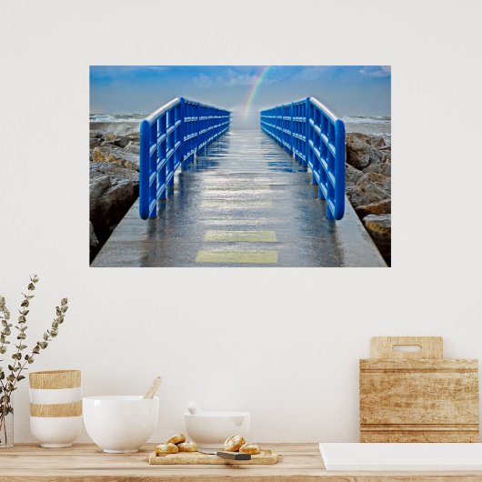 Rainbow at end of pier ポスター (キッチン)