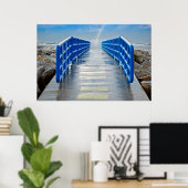 Rainbow at end of pier ポスター (ホームオフィス)