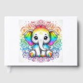Rainbow baby elephant guest book ゲストブック (正面)