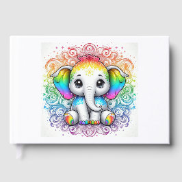 Rainbow baby elephant guest book ゲストブック