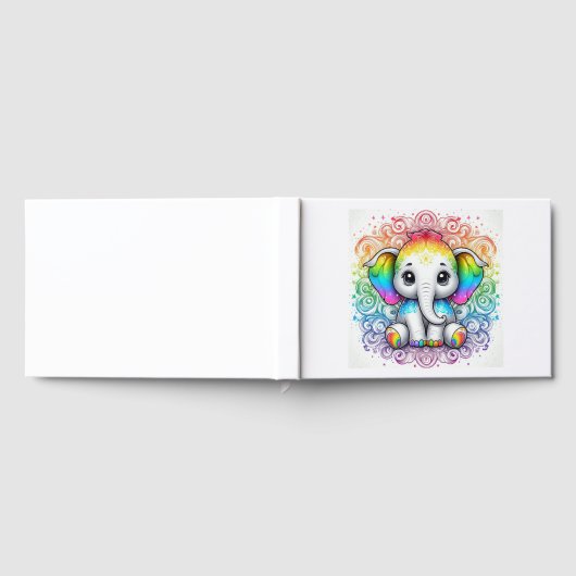 Rainbow baby elephant guest book ゲストブック (全面)