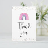Rainbow  Baby Girl Shower Thank You Card サンキューカード (スタンド正面)