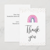 Rainbow  Baby Girl Shower Thank You Card サンキューカード (正面/裏面)