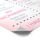 Rainbow Baby Girl's First Birthday Milestone Stats ポスター (角)