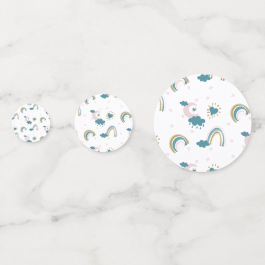 Rainbow Baby Pastel Pattern – Whimsical Nursery コンフェッティ (裏面)