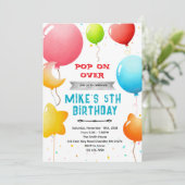 Rainbow Balloons Birthday Invitation 招待状 (スタンド正面)