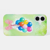 Rainbow Balloons & Watercolor Forest Phone Case iPhone 16ケース (裏面横)