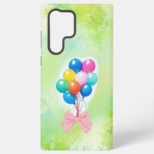 Rainbow Balloons & Watercolor Forest Phone Case Samsung Galaxyケース (裏面)